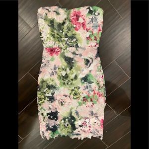 Floral garden party strapless dress